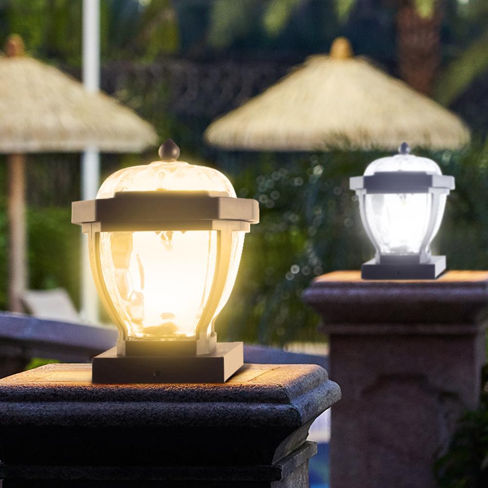 ABS PVC 태양 에너지 LED 기둥 램프 방수 Antirust 화이트 따뜻한 빛 야외 정원 잔디 광학 감지 조명